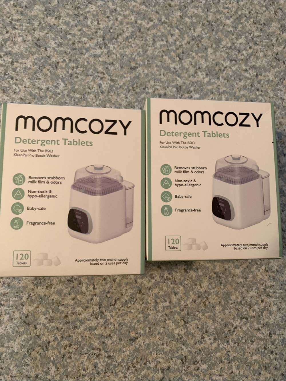 2 Boxes MomCozy Detergent Tablets 240 Tablets Total Exp 5/28